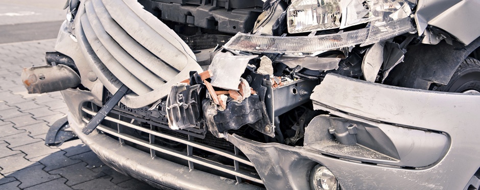 Car undergoing collision repair in Sacramento